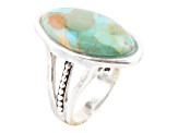 Barse Jewelry Oval Blue Composite Turquoise Sterling Silver Ring