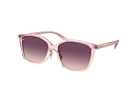Coach Women's 57mm Transparent Pink Gradient Sunglasses