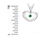 0.05ct Emerald Heart Pendant in 14k White Gold