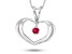 0.06ct Ruby Heart Pendant in 14k White Gold