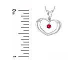 0.06ct Ruby Heart Pendant in 14k White Gold