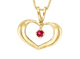 0.06ct Ruby Heart Pendant in 14k Yellow Gold