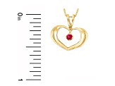 0.06ct Ruby Heart Pendant in 14k Yellow Gold