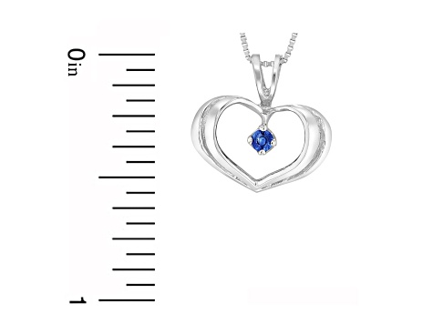 0.06ct Sapphire Heart Pendant in 14k White Gold