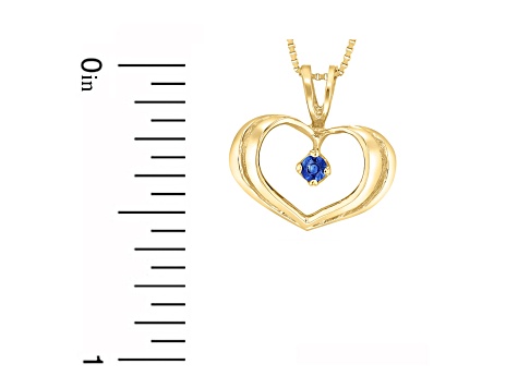 0.06ct Sapphire Heart Pendant in 14k Yellow Gold