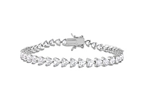 Created White Sapphire Sterling Silver Bracelet 10ctw