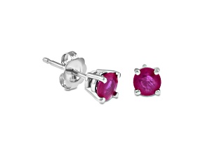 0.30ctw Ruby Studs in 14k White Gold