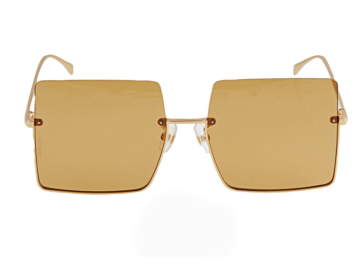 Fendi Square Gold Tone Frame / Brown Lenses Sunglasses  display picture 1