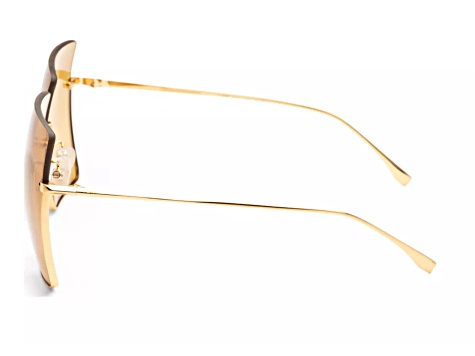 Fendi Square Gold Tone Frame / Brown Lenses Sunglasses - 13LRFA | JTV