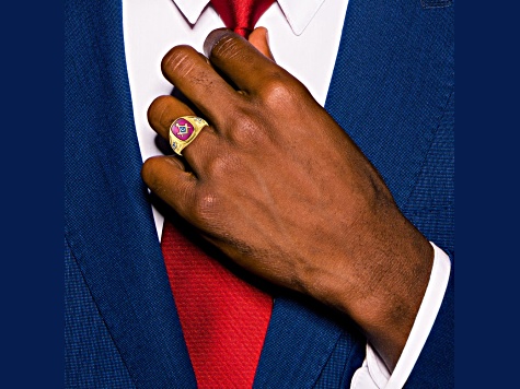 10K Yellow Gold Men's Enamel and Lab Created Ruby Blue Lodge Masonic Ring