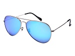 Prive Revaux The Commando Antique Silver Tone Frame / Light Blue Mirrored Lenses Aviator Sunglasses