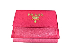 Prada Two-Toned Pink Tri-Fold Saffiano Wallet