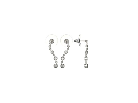 White Cubic Zirconia Platineve® Curved Earrings 0.91ctw