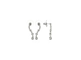 White Cubic Zirconia Platineve® Curved Earrings 0.91ctw