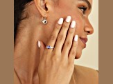 Round Lab Created Blue Sapphire Rhodium Over Sterling Silver Solitaire Ring