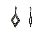 Off Park® Collection, Jet Black Open Center Diamond-Shape Clear Crystal Drop Earrings.