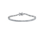 White Cubic Zirconia Rhodium Over Sterling Silver Tennis Bracelet 3.85ctw