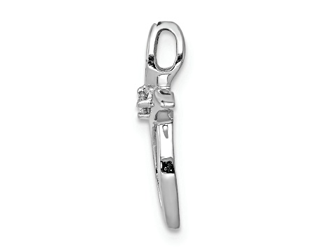 Rhodium Over 14K White Gold A Diamond Cross Pendant