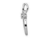 Rhodium Over 14K White Gold A Diamond Cross Pendant