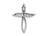 Rhodium Over 14K White Gold A Diamond Cross Pendant