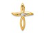 14K Yellow Gold A Diamond Cross Pendant