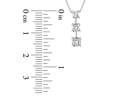 0.50ctw Diamond 3 Stone Pendant 14k White Gold