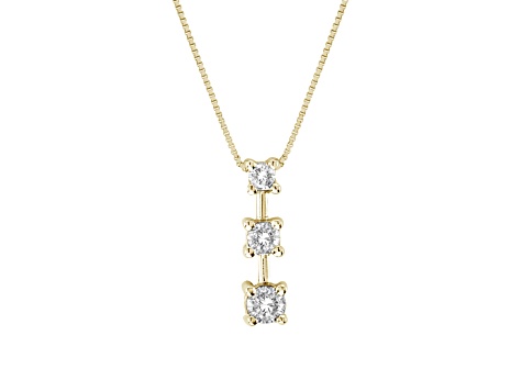 0.50ctw Diamond 3 Stone Pendant 14k Yellow Gold