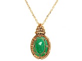 6.31 Ctw Emerald and 0.34 Ctw White Diamond Pendant in 14K YG