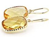 Yellow Citrine 14K Yellow Gold Dangle Earrings 18.00ctw