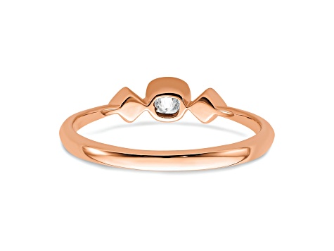 14K Rose Gold Petite Cushion Diamond Ring 0.24ctw