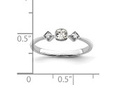 Rhodium Over 14K Gold Petite Cushion Diamond Ring 0.24ctw