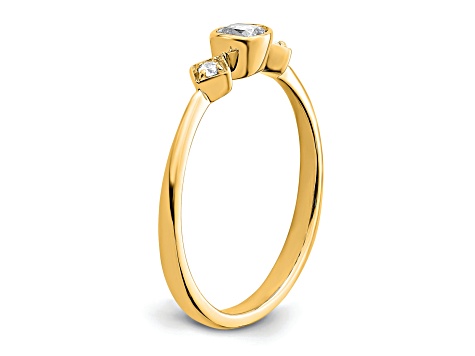 14K Yellow Gold Petite Cushion Diamond Ring 0.24ctw