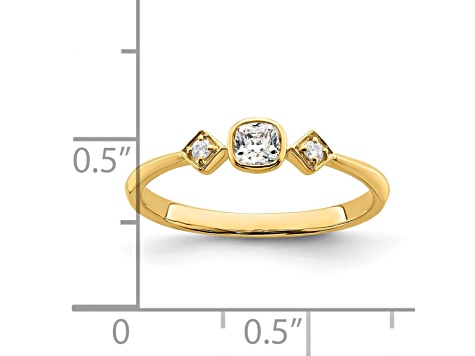 14K Yellow Gold Petite Cushion Diamond Ring 0.24ctw