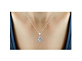 Sky Blue Topaz And White Diamond Sterling Silver Pendant With Chain 0.50ctw