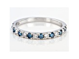 Blue And White Lab-Grown Diamond 14kt White Gold Ring 0.50ctw