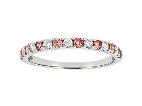 Pink And White Lab-Grown Diamond 14kt White Gold Ring 0.50ctw