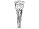 Judith Ripka Bella Luce® Diamond Simulant Rhodium Over Sterling Silver 3-Stone Ring 6.60ctw