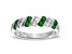 0.64ctw Emerald and Diamond Band Ring in 14k White Gold