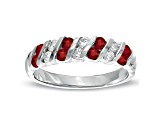 0.80ctw Ruby and Diamond Band Ring in 14k White Gold