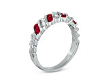 0.80ctw Ruby and Diamond Band Ring in 14k White Gold
