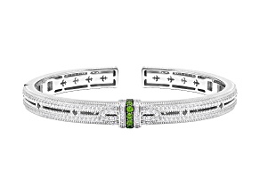 Judith Ripka 0.30ctw Chrome Diopside and 3.85ctw Bella Luce® Rhodium Over Sterling Silver Bracelet