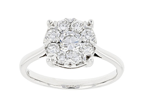 White Lab-Grown Diamond 14k White Gold Ring 1.00ctw