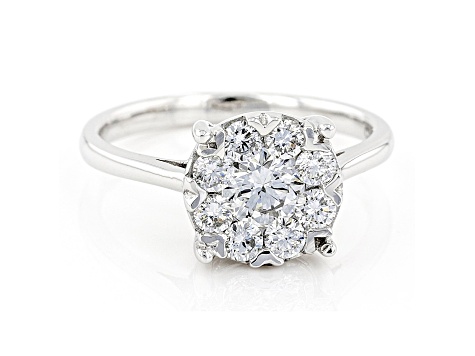 White Lab-Grown Diamond 14k White Gold Ring 1.00ctw