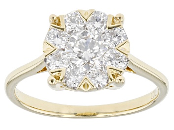 Picture of White Lab-Grown Diamond 14k Yellow Gold Ring 1.00ctw