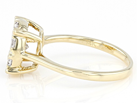 White Lab-Grown Diamond 14k Yellow Gold Ring 1.00ctw