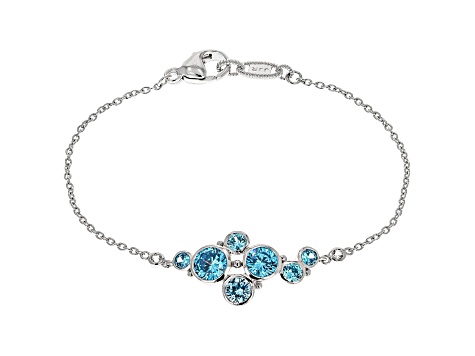 Judith Ripka 3.2ctw Sky Blue Bella Luce Diamond Simulant Rhodium Over Sterling Silver Bracelet