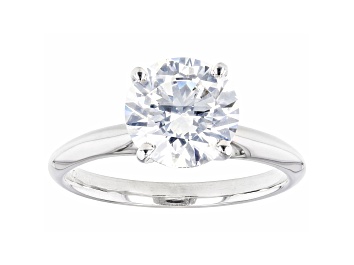 Picture of Round White Lab-Grown Diamond 14kt White Gold Knife Edge Solitaire Ring 2.50ctw