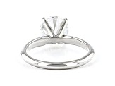 Round White Lab-Grown Diamond 14kt White Gold Knife Edge Solitaire Ring 2.50ctw