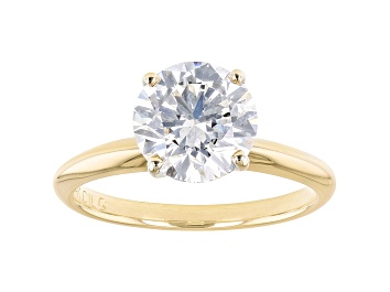 Picture of Round White Lab-Grown Diamond 14kt Yellow Gold Knife Edge Solitaire Ring 2.50ctw