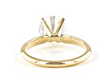 Round White Lab-Grown Diamond 14kt Yellow Gold Knife Edge Solitaire Ring 2.50ctw